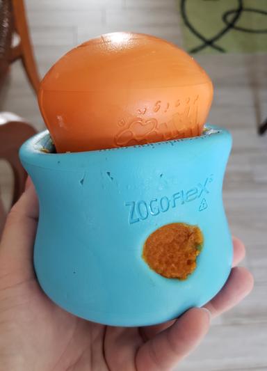 Filled w/ apple/banana slices, pb, coconut oil, pumpkin puree