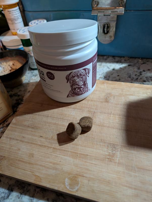 Two soft chews is all my small senior dogs need!