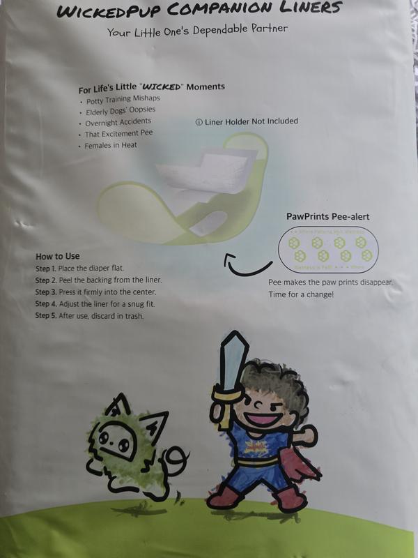 Easy to use instructions just peel and stick into there pup diaper.