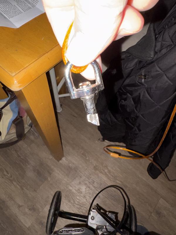 Still attached to the yard tie.