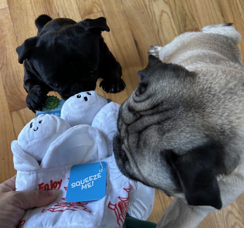 Product Reviews for BARK Andi's Famous Dumplings Multi-Part Squeaky Plush Dog  Toy, White, Small