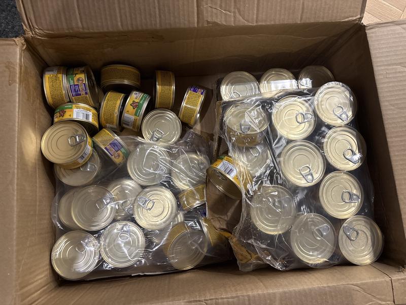 Multiple cans broke open