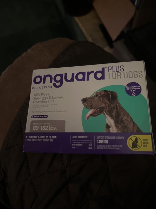 Onguard Plus Flea & Tick Spot Treatment For Dogs, 89-132 Lbs, 3 Doses 