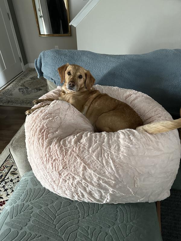 FURHAVEN Plush Ball Pillow Dog Bed w/Removable Cover, Gray Mist, Large