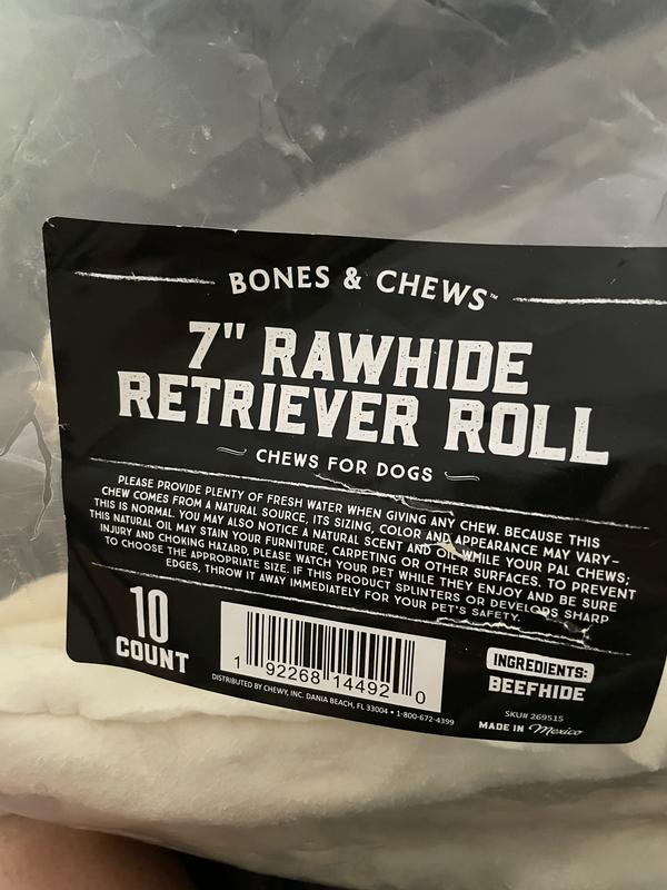 BONES CHEWS Rawhide Retriever Roll Dog Treats reviews Chewy