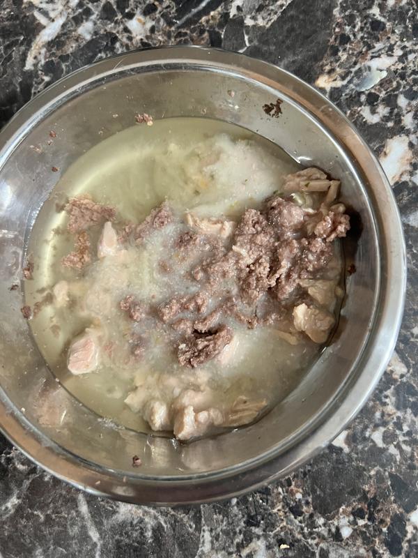 This is mixed with a spoonful of pate.