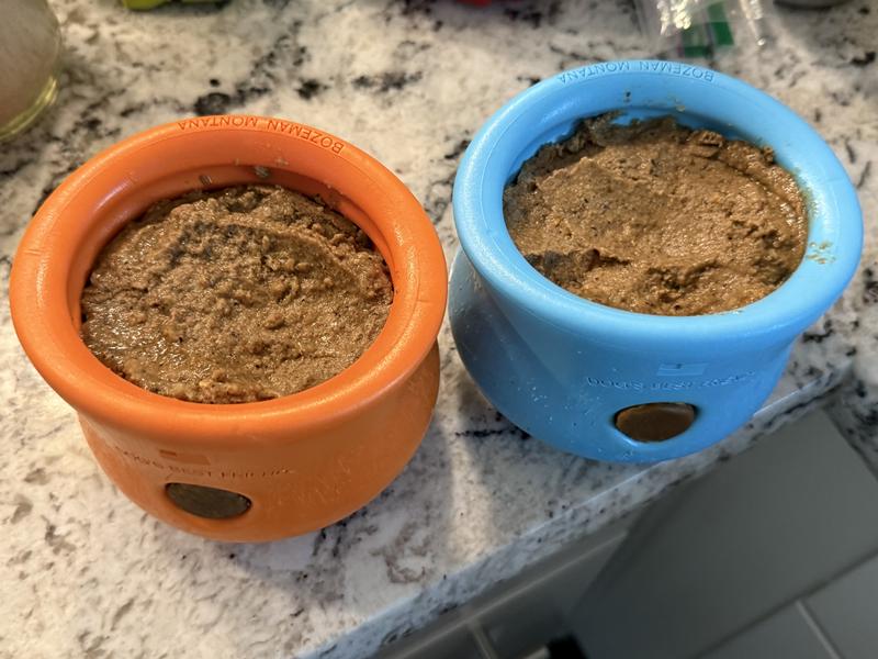 Freeze it in a chew toy to keep your dog busy for a while!