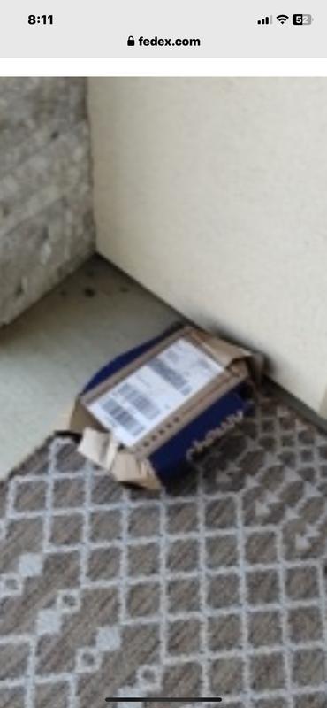 Closer view of crushed package