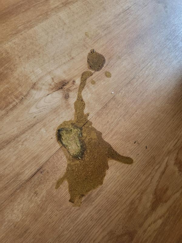 The caked-on vomit stain