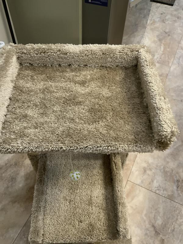 Some type of staining with a chemical odor. Thought it may be dirt at first, but, neither the staining or smell remained after I vacuumed it.