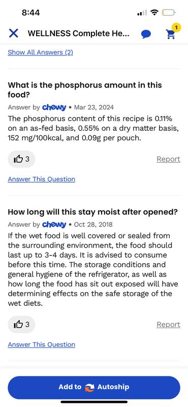 Low phosphorous makes it a good occasional treat for cats with CKD