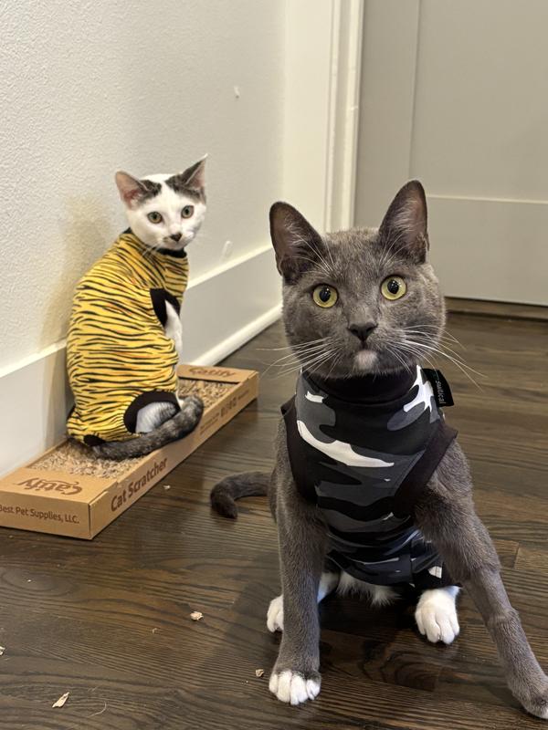 SUITICAL Recovery Suit for Cats Black Camo Small Chewy