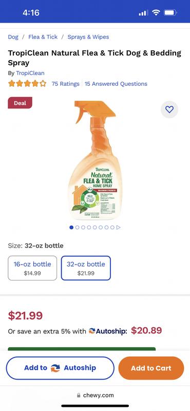 Tropiclean flea clearance spray