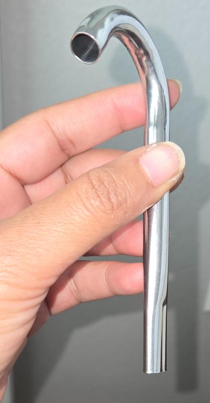 Spigot has long end and curved end which are a bit hard to clean