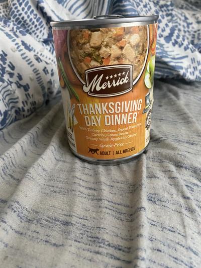 MERRICK Grain Free Wet Dog Food Thanksgiving Day Dinner 12.7 oz can case of 12 Chewy