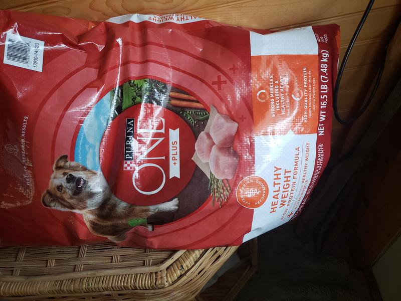 Purina One +Plus Dry Dog Food High Protein Healthy Weight, Real Turkey 16.5  lb Bag