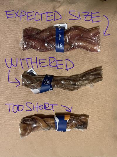 sizes received - all labeled as same size