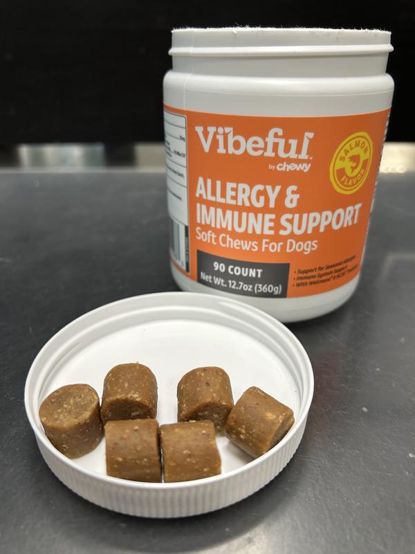 Vibeful Allergy & Immune Support Salmon Flavored Soft Chews Allergy & Immune Supplement for Dogs