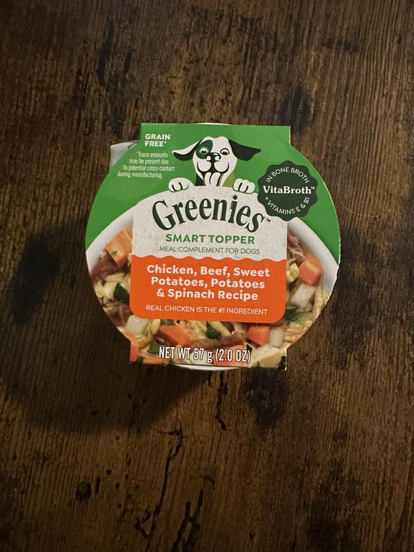 Greenies Smart Topper Chicken, Beef, Sweet Potatoes, Potatoes & Spinach Recipe Grain-Free Wet Dog Food Topper, 2-oz tray, case of 10