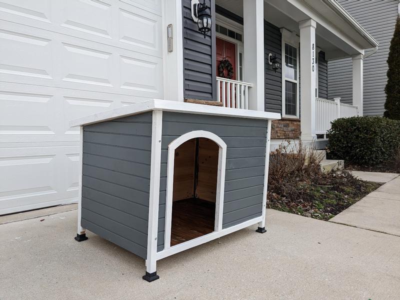 FRISCO Classic Ready to Paint Wood Dog Houses, Large