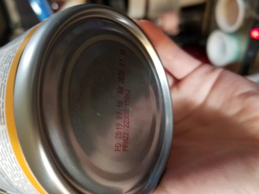 Lot number of the bad can
