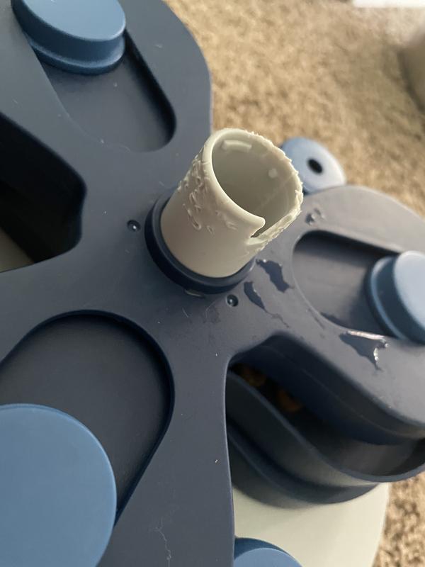 Damage to the middle column from only a few minutes of play.