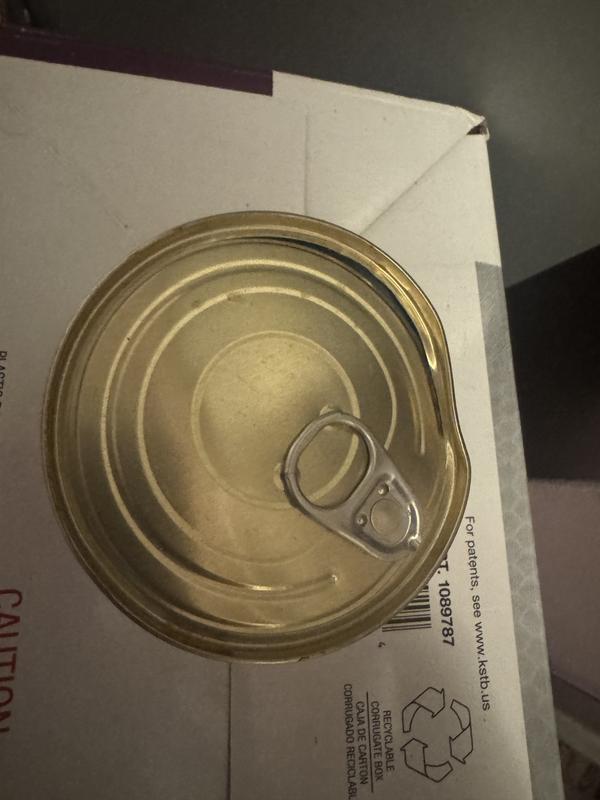 Here’s another instance of a can that was so badly smashed it was cracked open. I didn’t open this one. I just threw it away.