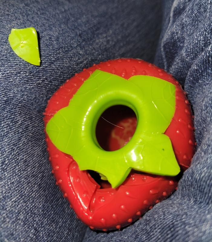Voovpet Dog Ball Indestructible Strawberry Rubber Chew Treat