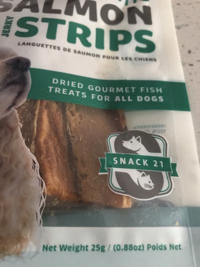 Snack 21 Treats Jerky Salmon Strips Dog Treats, 0.88-oz bag