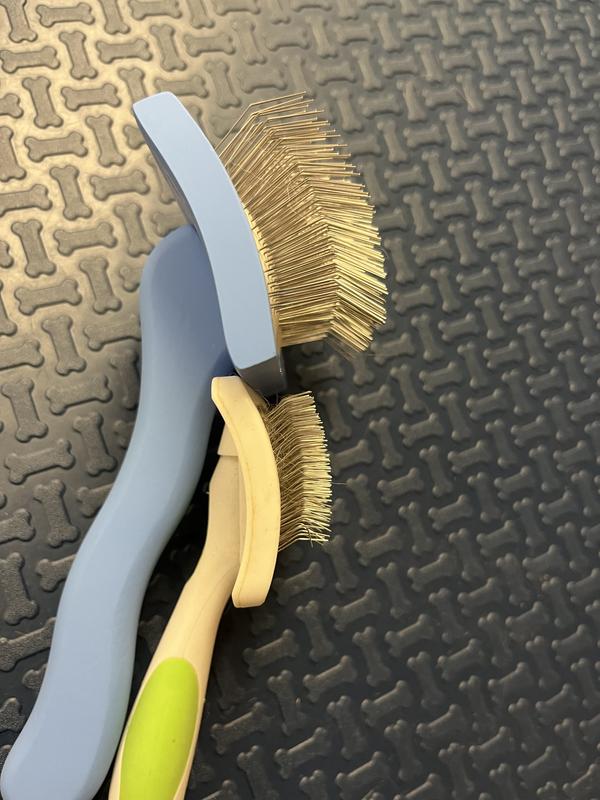 Pin length compared to the average slicker brush pin length.