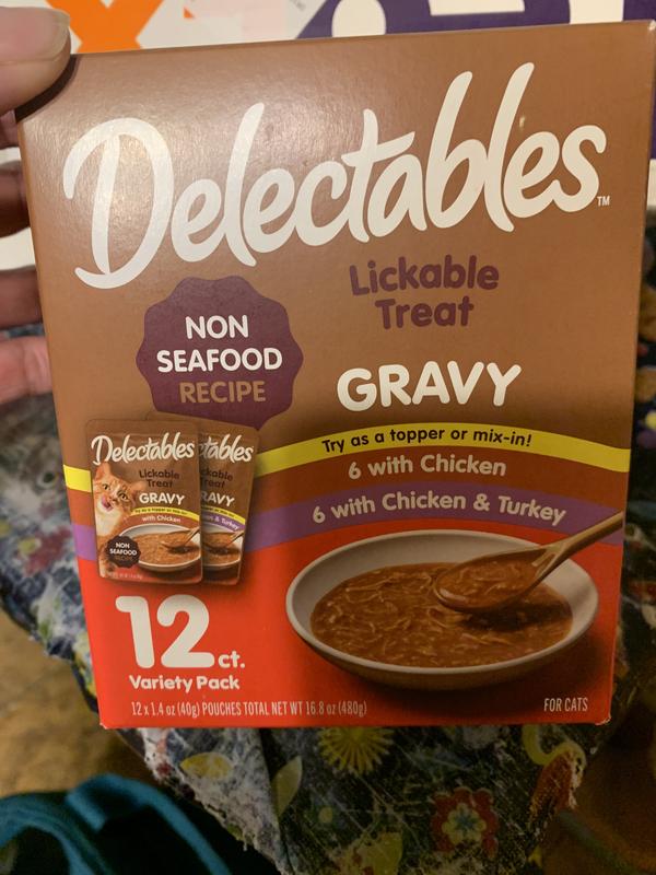 HARTZ Delectables Gravy Variety Pack Lickable Cat Treats, 1.4oz tubes