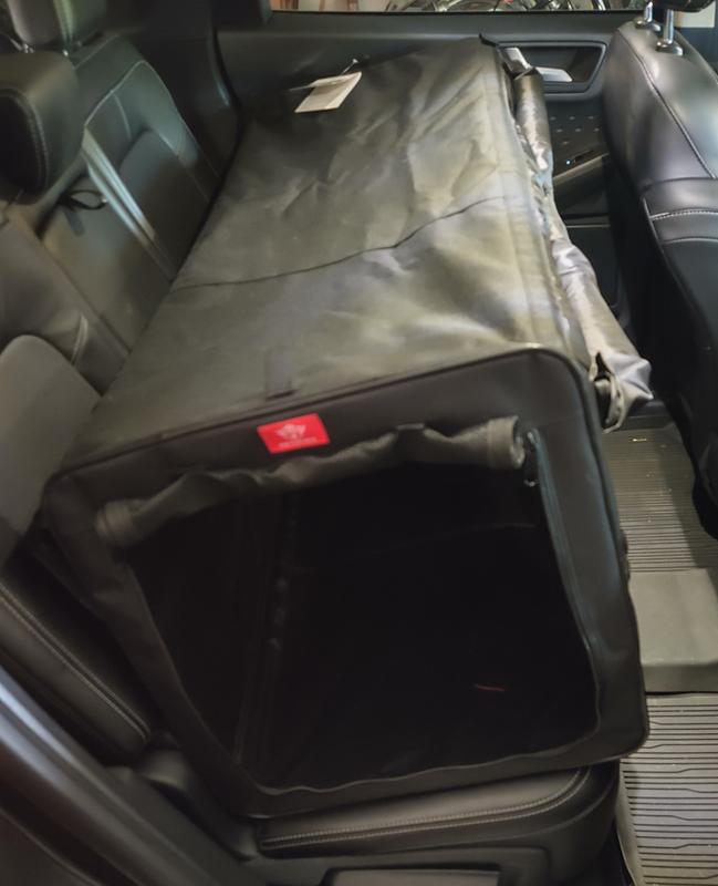 We haven't figured out how to secure this with seatbelts yet, but we will!