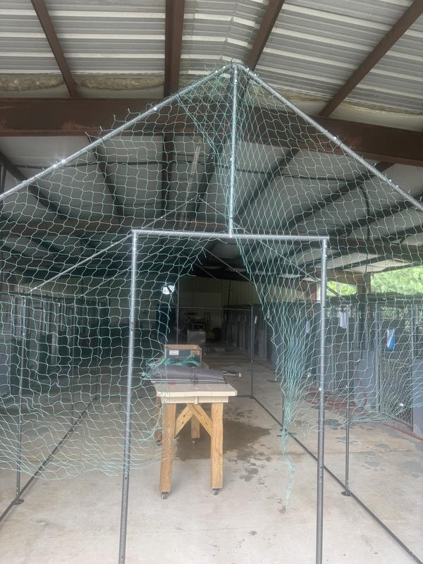 The netting over the door point is probably the most difficult as it was hard to determine the right direction of the precut pieces. Had to use extra zip ties to secure once we figured out the positioning.