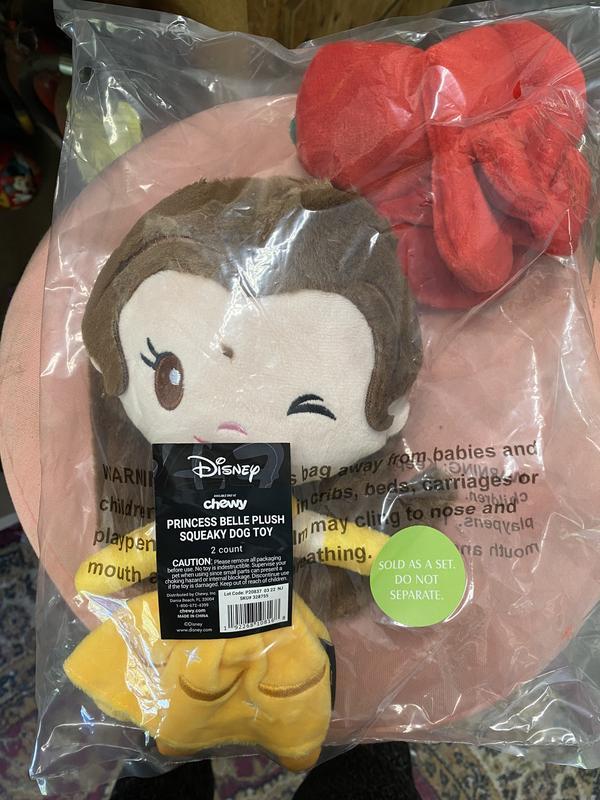 Disney Princess Tiana Plush Squeaky Dog Toy, 2 count