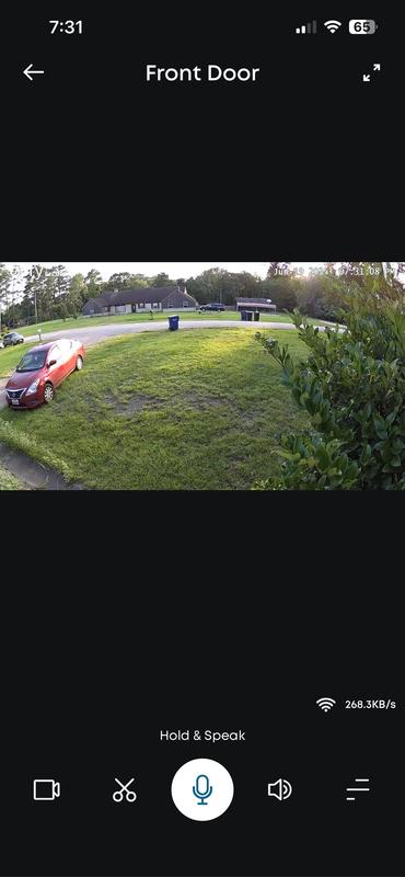 View from the app. (You can easily flip and zoom)