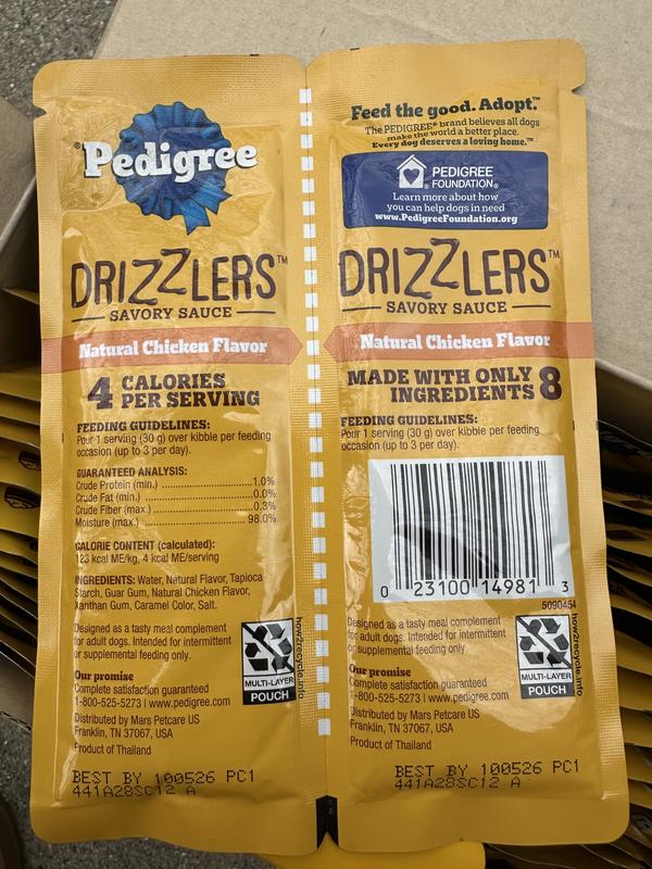Pedigree Drizzlers Savory Sauce Multipack Natural Lamb Flavor Wet Dog Food, 60-g pouch, pack of 40
