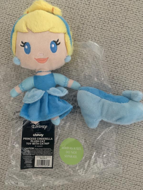 Discontinued DISNEY Princess Cinderella Plush Cat Toy with Catnip 2 count Chewy