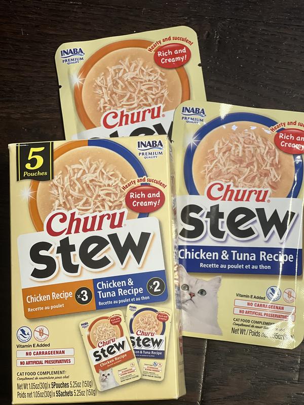 INABA Churu Stew for Cats Chicken & Tuna Variety Pack Lickable Cat ...
