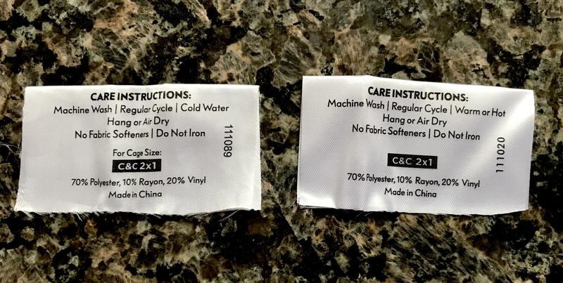 Care Instructions labels