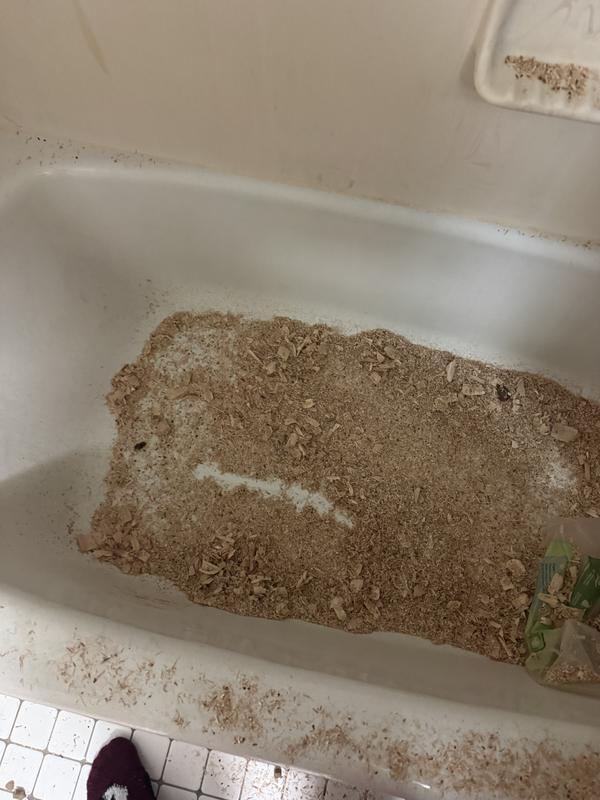 what my bathroom looked like after having to shake out all the fine particles. what a mess and a waste