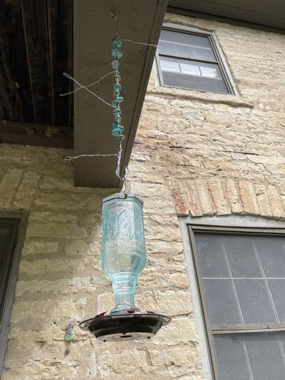 this is my other one in turquoise.  (i made the hanger)