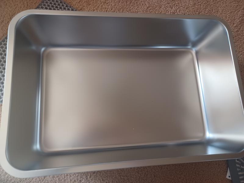 I had to decorate it before I set it up. This is a great quality litter box and the extras were a nice surprise. I will spare you a picture of it being used but my big boy picked it over my other 3 as soon as I put it in my Den. Mat and scoop is very nice