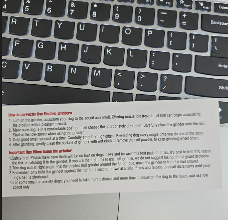 Instructions on how to get your pet used to the nail grinder