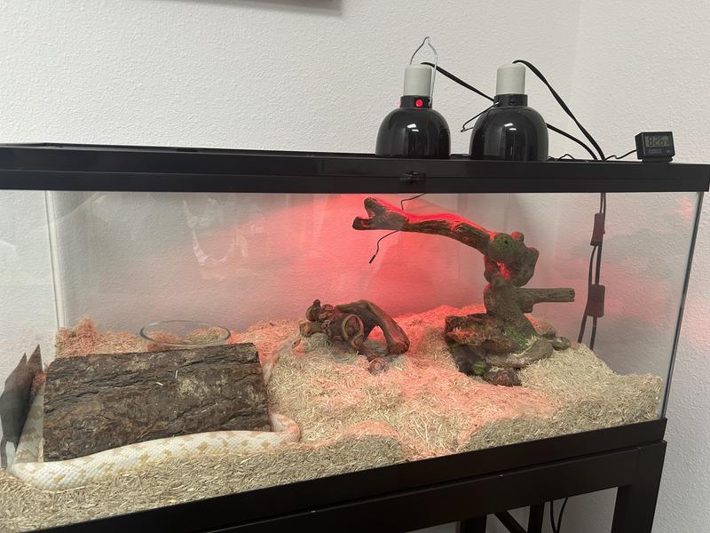 Mounted on right side and ran wire through the side into the back of the enclosure. Wanted to see readings for warmest area. Worked great!