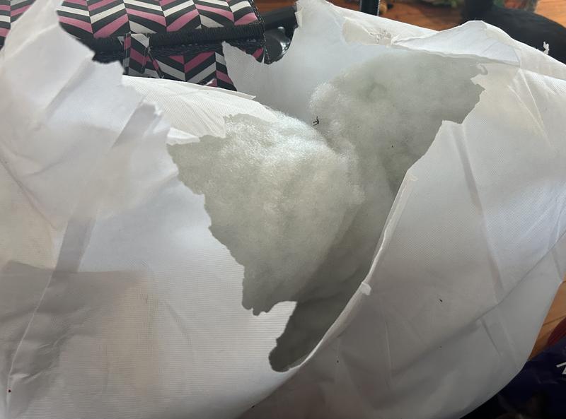 The stuffing cover is like paper