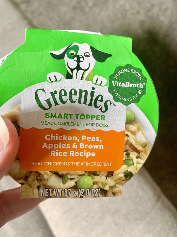 Greenies Smart Topper Chicken, Peas, Apples & Brown Rice Recipe Wet Dog Food Topper, 2-oz tray, case of 10