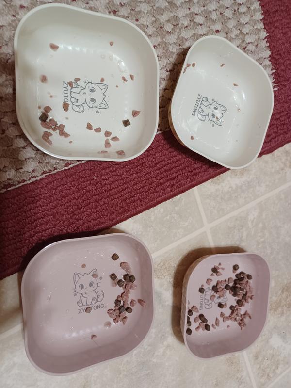 I will let the empty bowls speak for themselves. Checkers came along after taking this picture and cleaned them out.