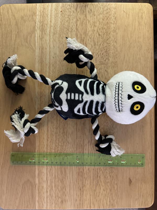 Frisco Halloween Skeleton Plush with Rope Squeaky Dog Toy