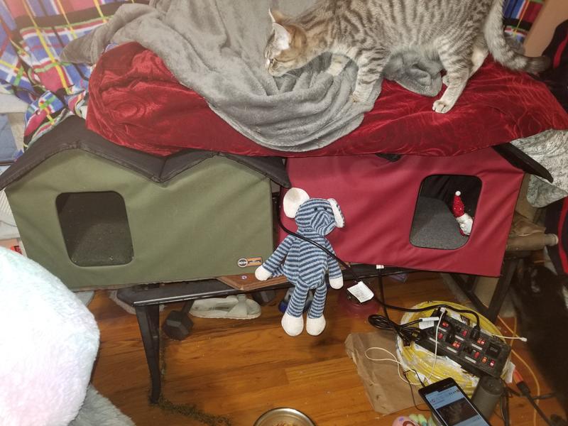 K&H PET PRODUCTS Outdoor Heated Kitty House ExtraWide Cat Shelter, Red