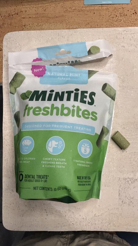 Open bag of Minties FreshBites